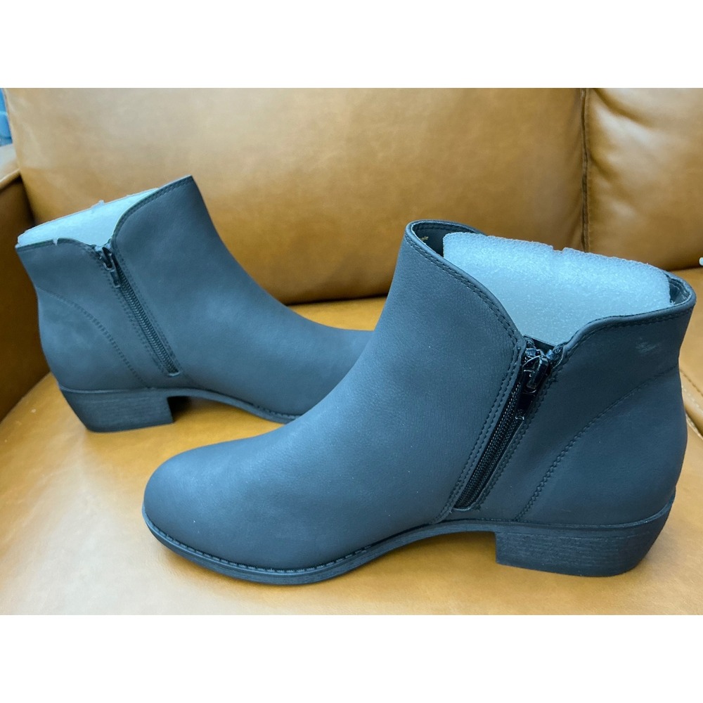 Journee Solarah Ankle Boots Womens 9 Black Vegan Leather Side Zip - Picture 2 of 8